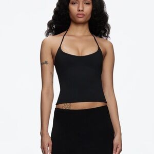 Tank Air spill Black Women's Halter Camisole
